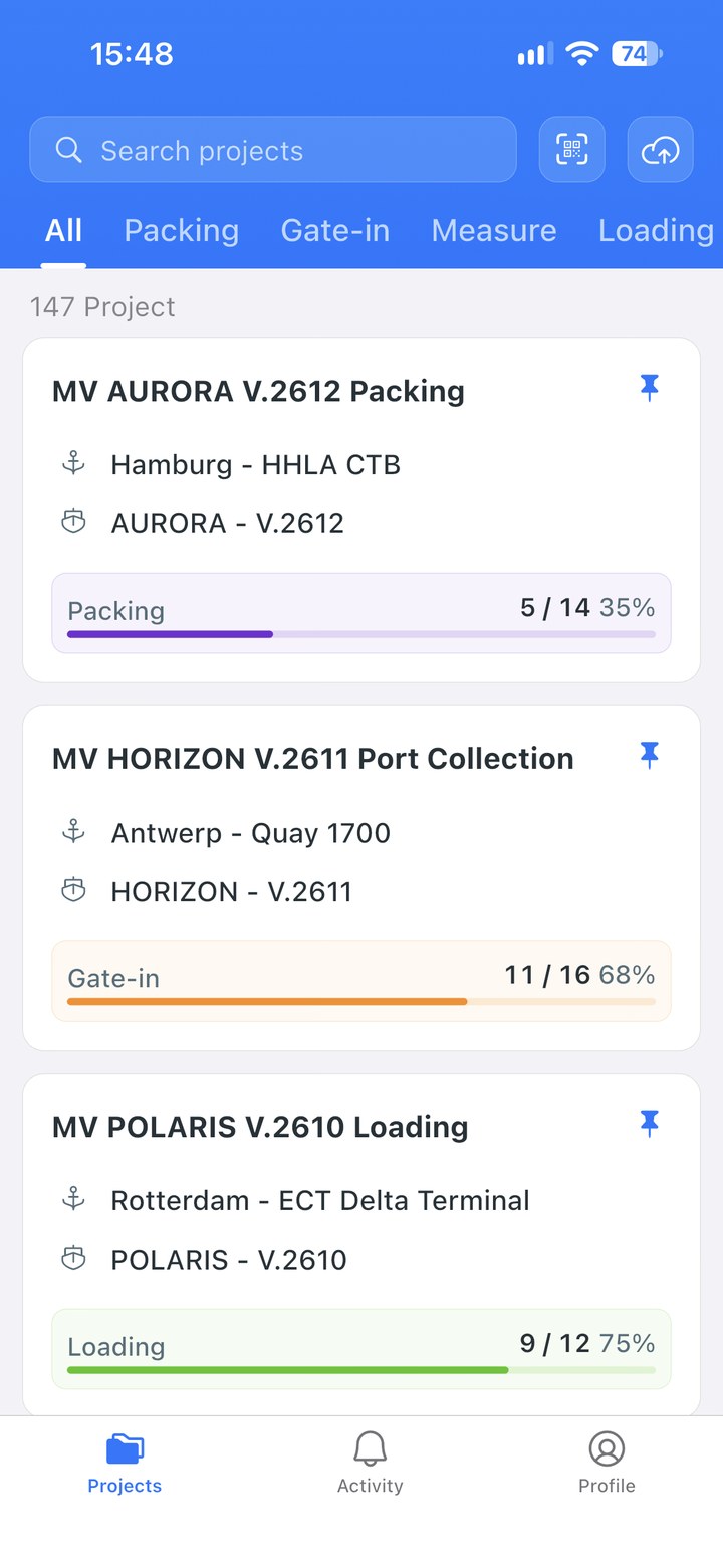 Mars Report field app project list